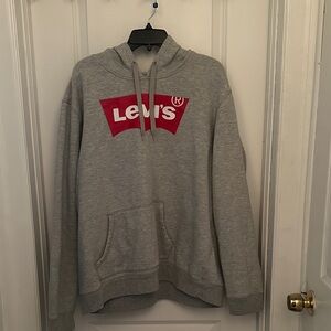 Levi's Gray Pullover Hoodie with Red Logo